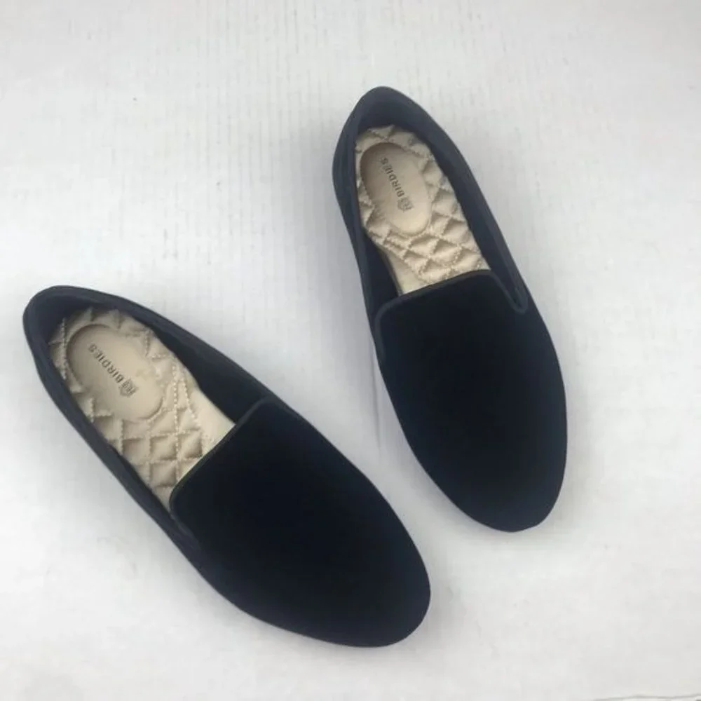 Birdies Black Velvet The Starling Flats Slip Ons